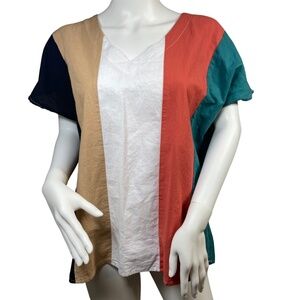 Vibrant Multicolor V-Neck Blouse